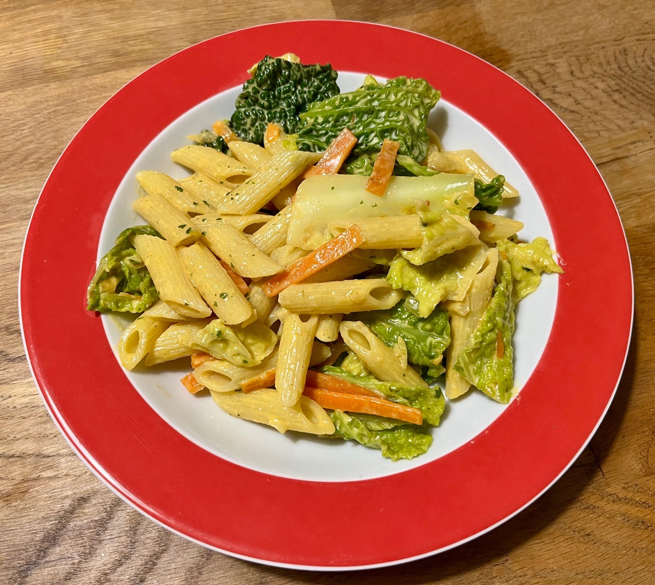 Wirsing-Karotten-Pasta